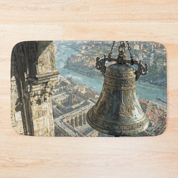 Item preview, Echoes of the Old City: A Bell Tower at Dawn designed and sold by oanaunciuleanu.