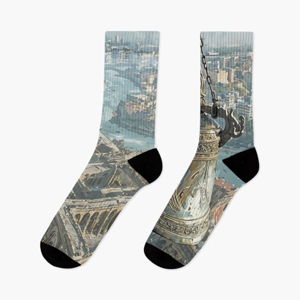 Item preview, Echoes of the Old City: A Bell Tower at Dawn designed and sold by oanaunciuleanu.