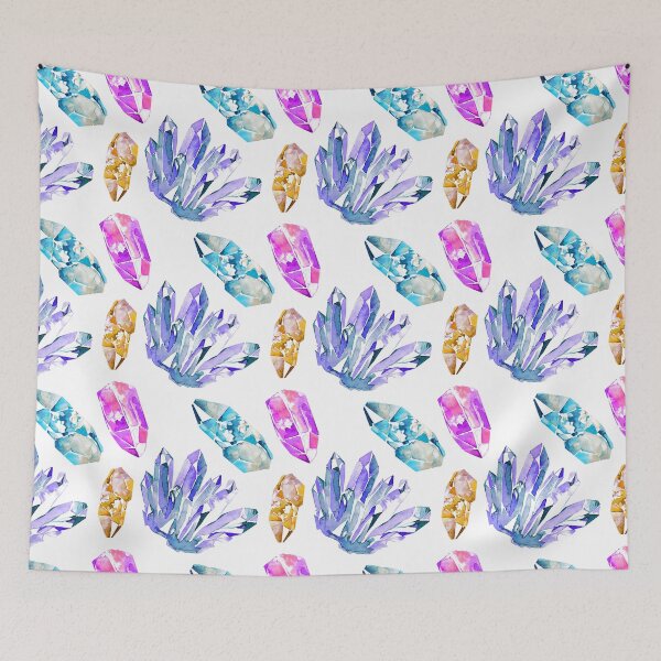 Item preview, Pink, Purple, Yellow + Blue Crystal Pattern designed and sold by popofpattern.