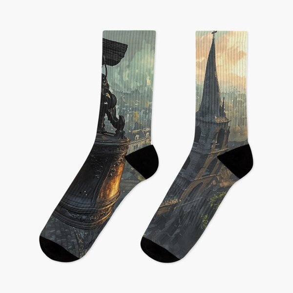 Item preview, Echoes of the Old City: A Bell Tower at Dawn designed and sold by oanaunciuleanu.