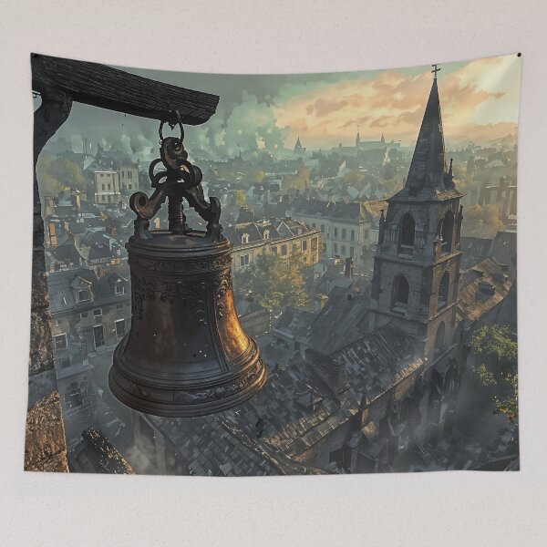 Item preview, Echoes of the Old City: A Bell Tower at Dawn designed and sold by oanaunciuleanu.