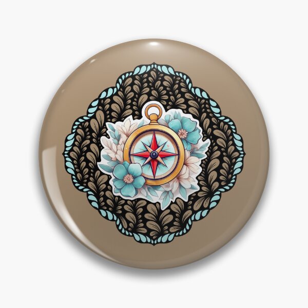 Item preview, Zen Flower Petal Art - Turquoise Princess Spinning Arrow Compass designed and sold by SpeakBoldly.