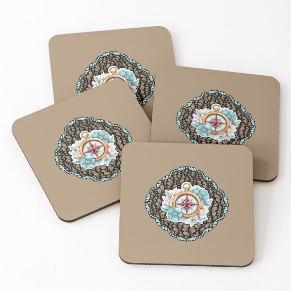 Item preview, Zen Flower Petal Art - Turquoise Princess Spinning Arrow Compass designed and sold by SpeakBoldly.