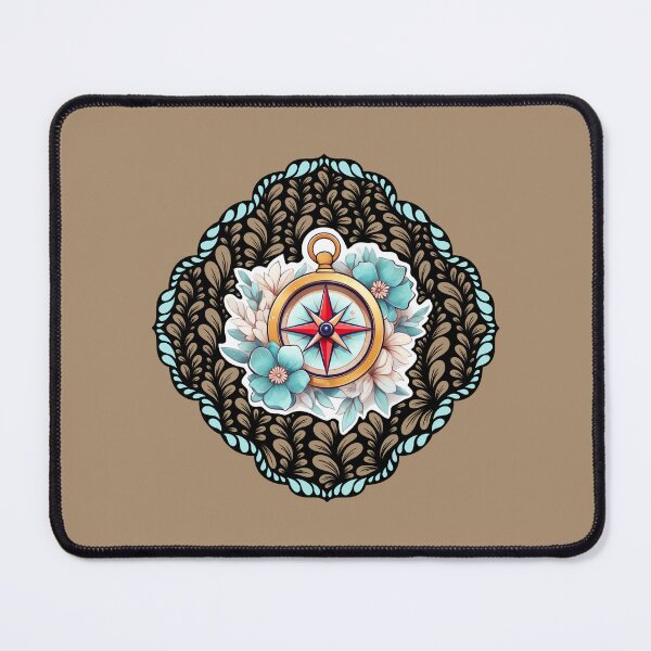 Item preview, Zen Flower Petal Art - Turquoise Princess Spinning Arrow Compass designed and sold by SpeakBoldly.