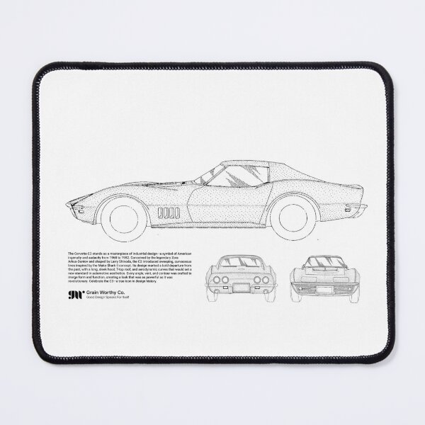 Item preview, Classic Car Series: C3 Stingray Patent Illustration designed and sold by Grain-Worthy-Co.