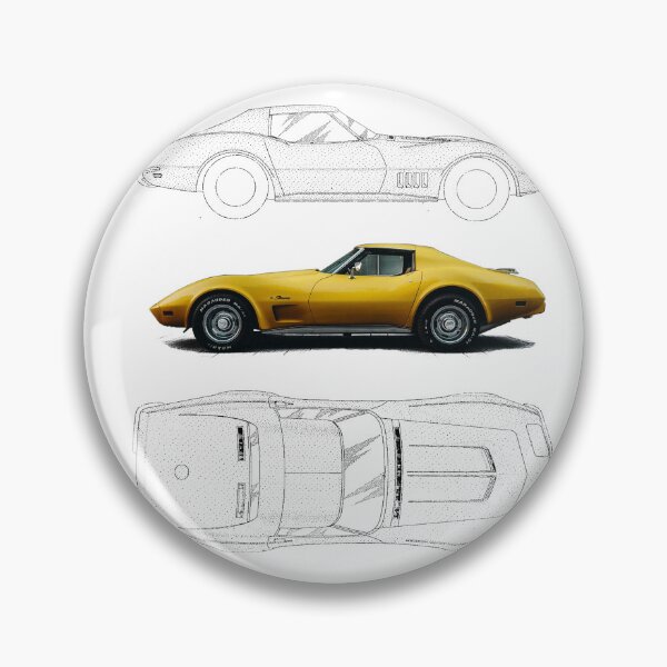 Item preview, Classic Car Series: C3 Stingray Orthographic Illustration designed and sold by Grain-Worthy-Co.