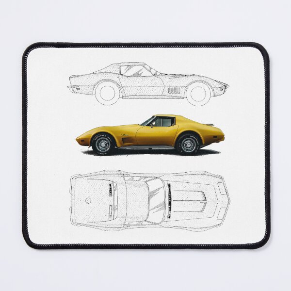 Item preview, Classic Car Series: C3 Stingray Orthographic Illustration designed and sold by Grain-Worthy-Co.