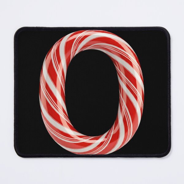 CANDY CANE LETTER O Mouse Pad