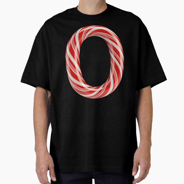 CANDY CANE LETTER O Oversized T-Shirt