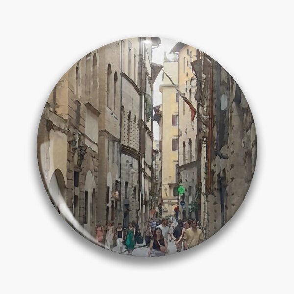 Item preview, Busy Narrow Cobblestone Street In Florence designed and sold by KirtTisdale.