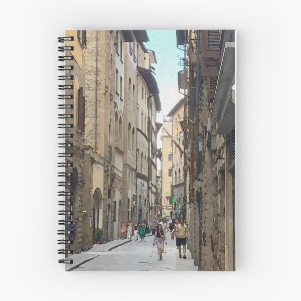 Item preview, Busy Narrow Cobblestone Street In Florence designed and sold by KirtTisdale.