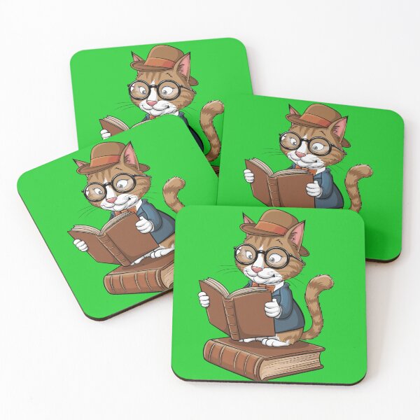 Item preview, Cat With Glasses Reading A Book designed and sold by TheCatmeow2000.