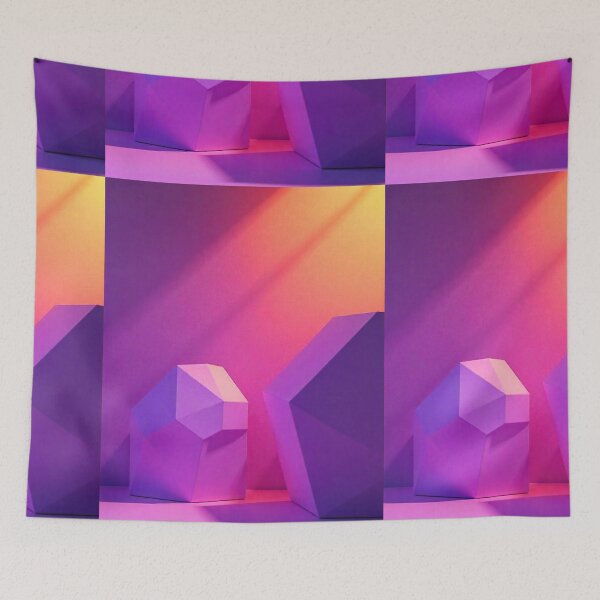 Item preview, Abstract Purple Geometric Background with 3D Polygonal Shapes designed and sold by hjian8219.