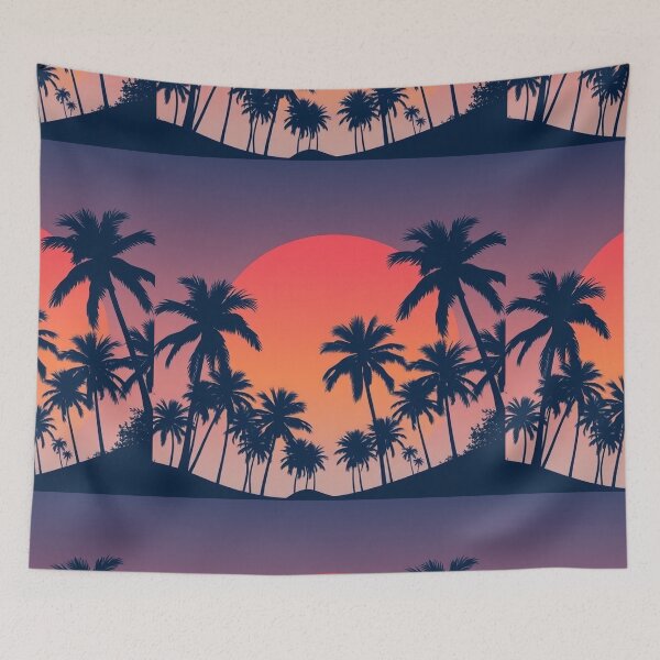 Item preview,  Tropical Palm Silhouettes Background Design designed and sold by hjian8219.