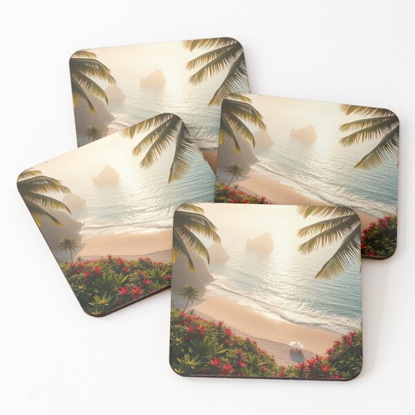 Item preview, Tranquil Beach Paradise Background Design designed and sold by hjian8219.
