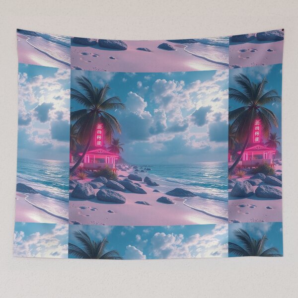 Item preview, Tranquil Beach Paradise Background Design designed and sold by hjian8219.