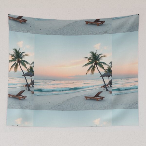 Item preview, Tranquil Beach Paradise Background Design designed and sold by hjian8219.