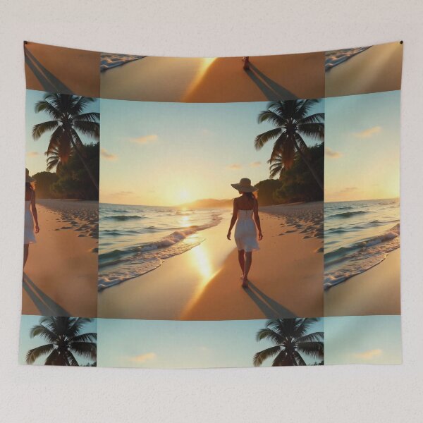 Item preview, Tranquil Beach Paradise Background Design designed and sold by hjian8219.