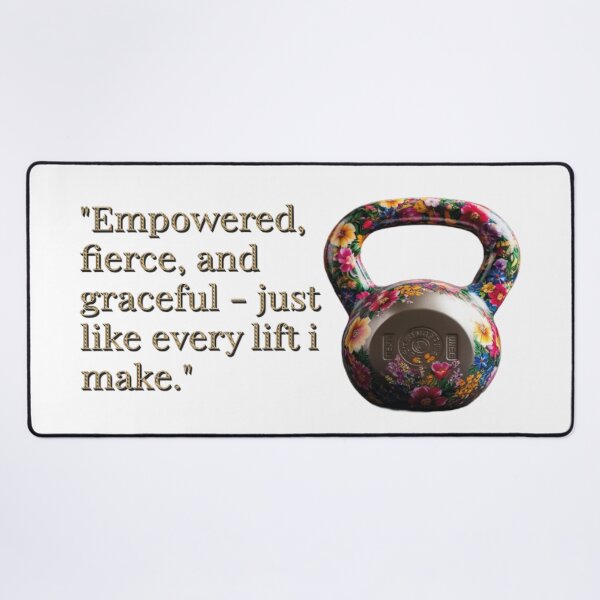 Item preview, Colorful Kettlebell Sketch, Empowered Quote  designed and sold by DaLumaDesigns.