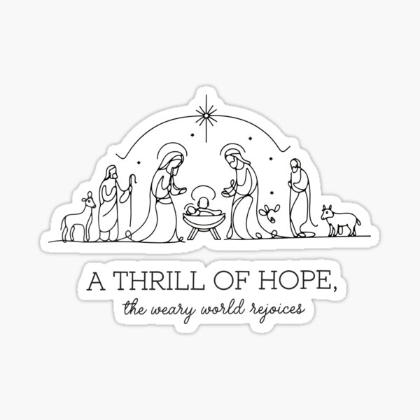 Item preview, A Thrill of Hope - Nativity Scene Christmas Art | Christian Holiday Decor | Nativity Line Art designed and sold by HahaHandlesHub.
