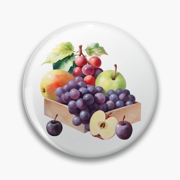 Item preview, Watercolor Grapes, Apples, Plums in Wooden Box  designed and sold by silviaol.