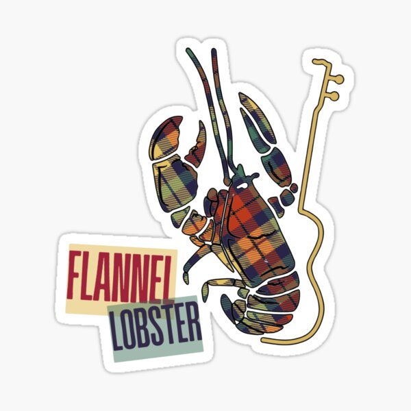 Flannel Lobster Guitar Sticker