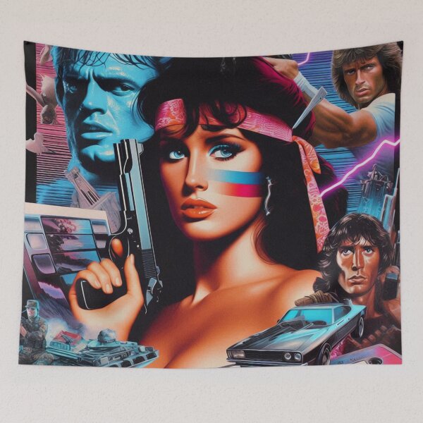 Item preview, 80s Retrowave Action Woman designed and sold by PulpVintage.