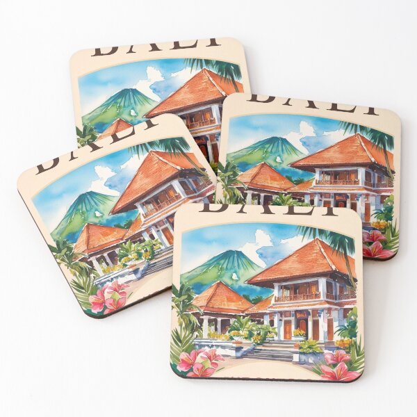 Item preview, Vintage Bali Paradise - Traditional Indonesian Villa Travel Art designed and sold by Heritage Print Co.