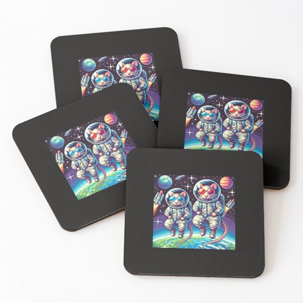 Item preview, pixel art, space rats, astronaut animals designed and sold by ANIARTONLINE.