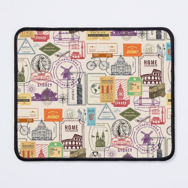 Item preview, Adventure Awaits - Vintage Travel Passport Stamps & Ticket designed and sold by VergeDesigns.