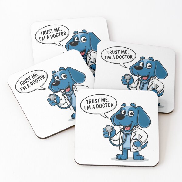 Item preview, Funny Dog Doctor Cartoon designed and sold by TrPatternLab.