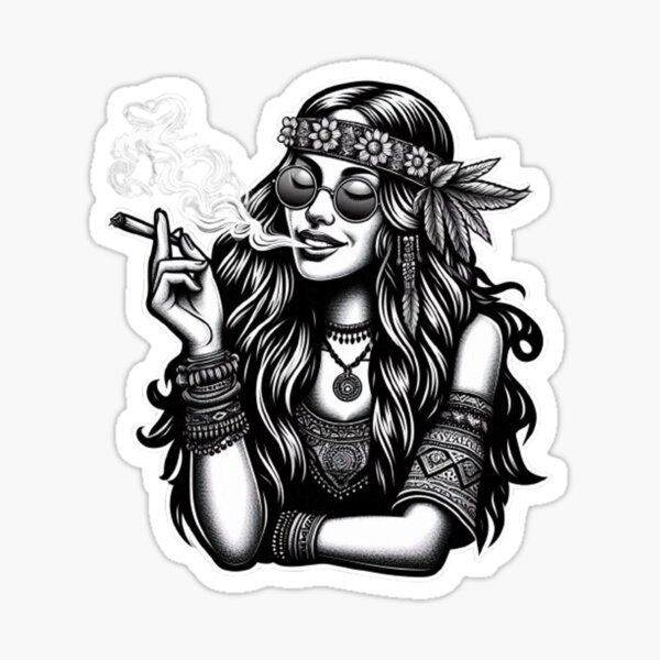 Item preview, "The Aura of the 70s: Portrait of a Hippie Woman" designed and sold by CHRIST5000.