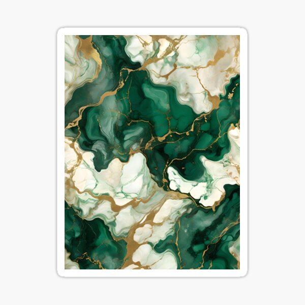 Item preview, Emerald Green Marbling With Light Earths designed and sold by Ciervo Primavera.