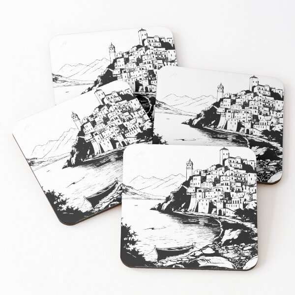 Item preview, Amalfi Positano Sorrento Italy Coastal Village Town Sea designed and sold by inkoutninja.