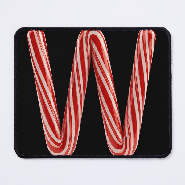 CANDY CANE LETTER W Mouse Pad