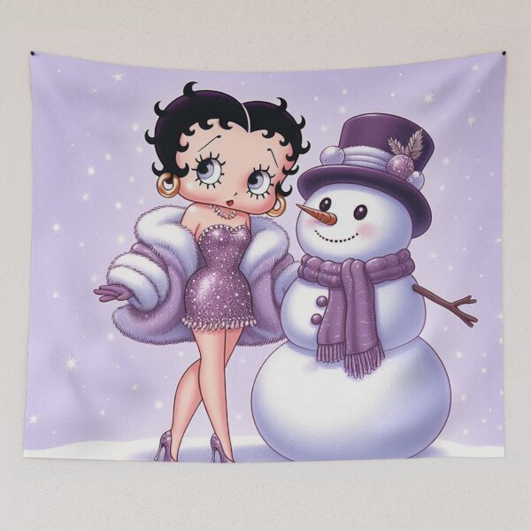 Item preview, Betty Boop Holiday Glam with Snowman designed and sold by LyssasMindArt.