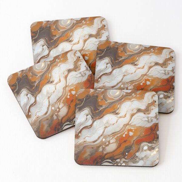 Item preview, Abstract Marbled Light and Copper Earths designed and sold by Ciervo Primavera.