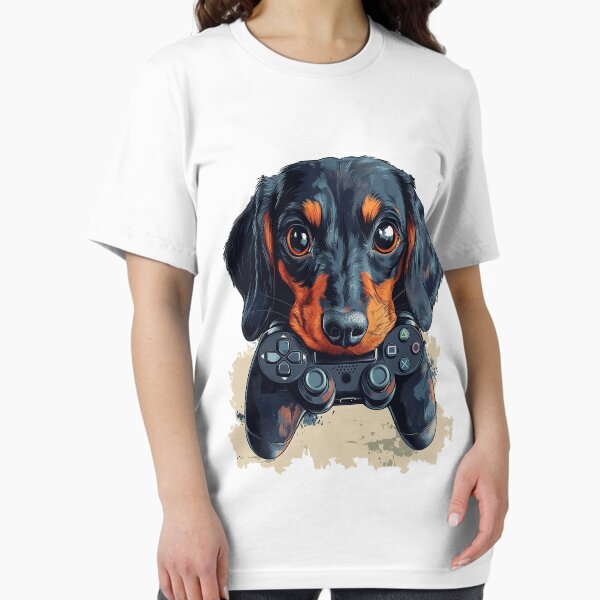 Cute Dog Dachshund Wiener Puppy Gamer Life Essential T-Shirt