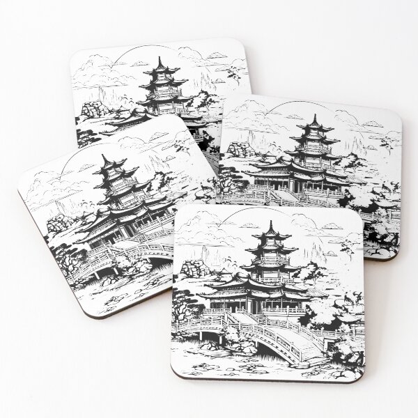 Item preview, Japanese Temple Pagoda Chinese Asian Shrine Village designed and sold by inkoutninja.