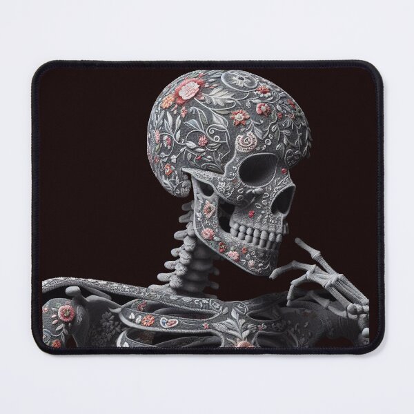 Item preview, Gray Faux Embroidery Skeleton designed and sold by 502Templates.