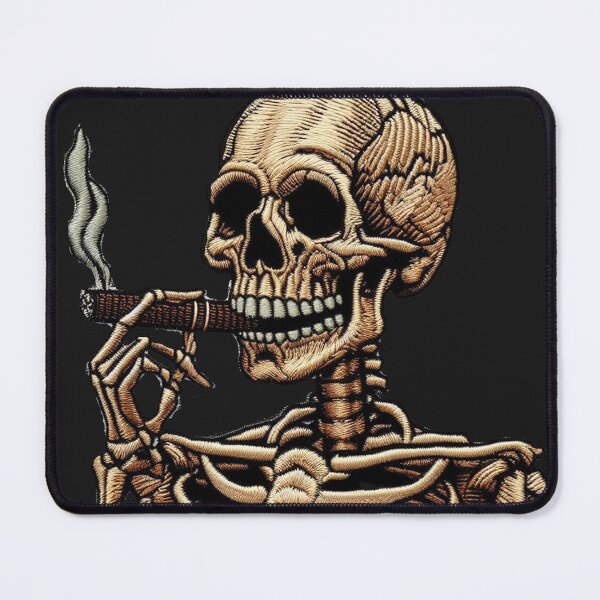 Item preview, Faux Embroidery Smoking Skeleton graphic designed and sold by 502Templates.