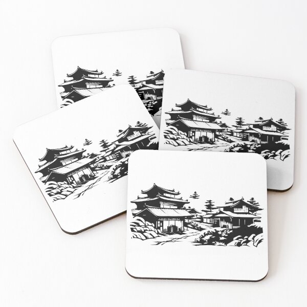 Item preview, Ancient Japanese Village Rural Historic Scene Country designed and sold by inkoutninja.