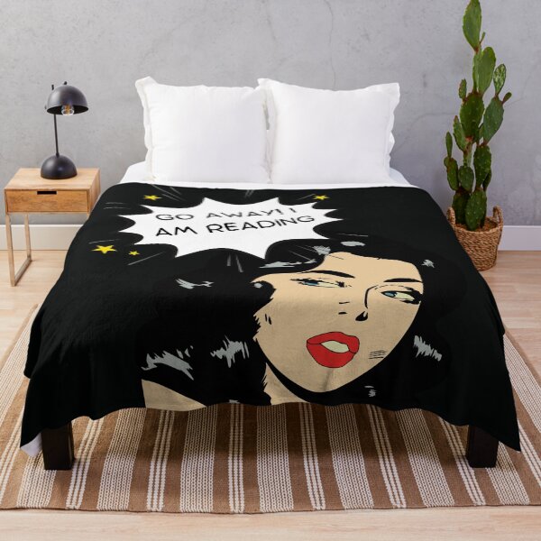 Item preview, Go Away I'm Reading Bookish Comic Retro Aesthetics designed and sold by BookishSerena.