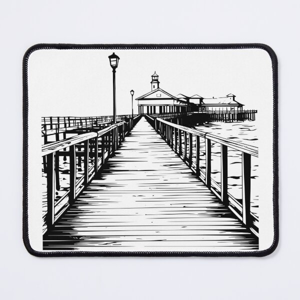 Item preview, Ancient Pier Old Dock Wharf Seaport Harbor Marina designed and sold by inkoutninja.