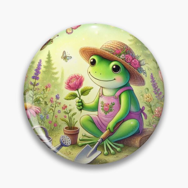 Item preview, Whimsical Frog Working In the Garden designed and sold by lduke47.