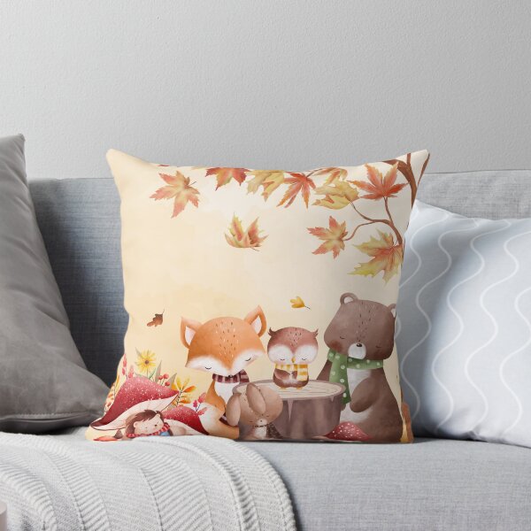 Artikel-Vorschau von Niedlicher Fuchs und Bär im Herbst, designt und verkauft von Fantacaroo Designs.