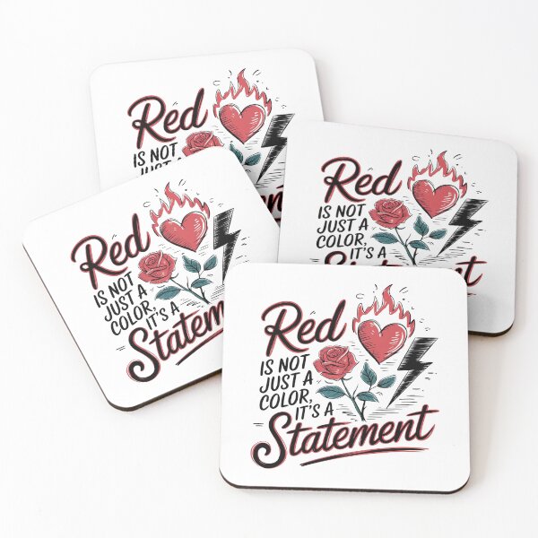 Item preview, Red is a Statement - Bold Typography Art with Rose designed and sold by SewRed.