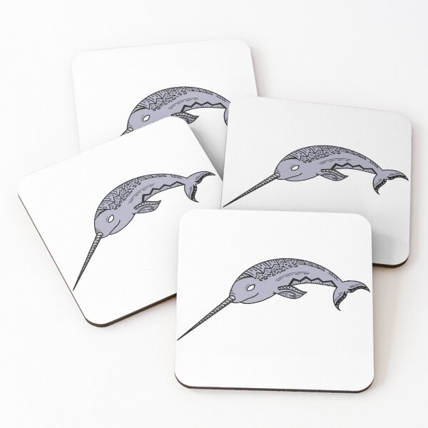 Item preview, Tribal Light Gray Narwhal designed and sold by Steeb757.