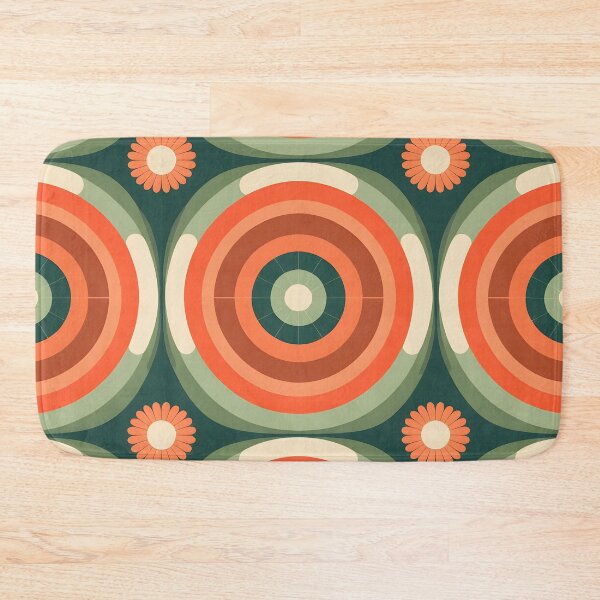 Item preview, Mid Century Modern  Geometric  Circles Orange, green, designed and sold by Prints and Lifestyle.