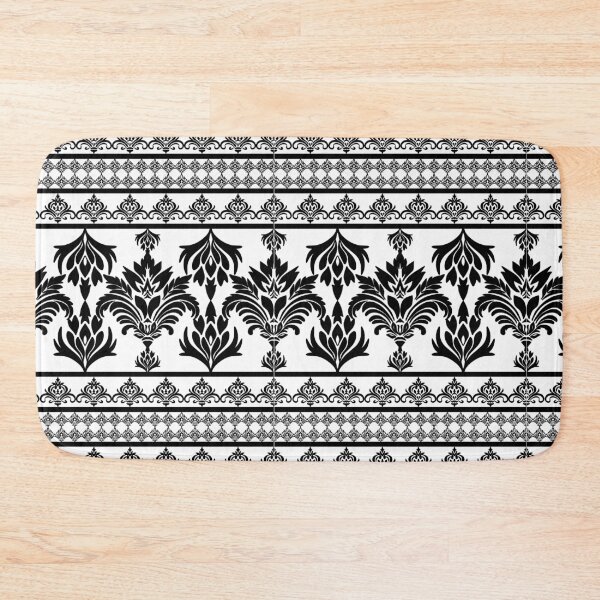 Item preview, Floral damask pattern design black and white designed and sold by warangdesign.